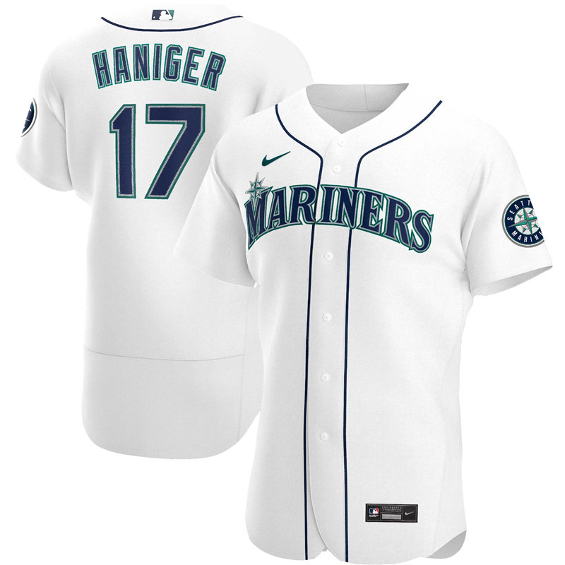 2020 MLB Men Seattle Mariners #17 Mitch Haniger Nike White Home 2020 Authentic Player Jersey 1